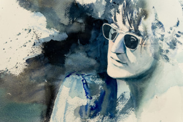 「John Lennon」というタイトルの絵画 Yuriy Kraftによって, オリジナルのアートワーク, 水彩画