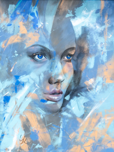 Painting titled "***Blue EYES***" by Yuriy Kraft, Original Artwork, Acrylic