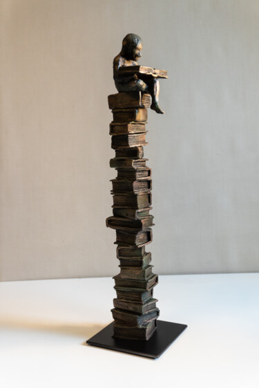 Sculpture titled "***Bookworm III***" by Yuriy Kraft, Original Artwork, Clay