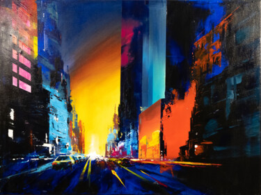 Peinture intitulée ""Urban Rhapsody"" par Yuriy Kraft, Œuvre d'art originale, Acrylique Monté sur Châssis en bois