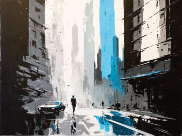 Pintura titulada ""Shades of the City"" por Yuriy Kraft, Obra de arte original, Acrílico Montado en Bastidor de camilla de m…