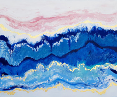 Pintura intitulada ""Blush Lagoon" sea…" por Alexandra Dobreikin, Obras de arte originais, Acrílico