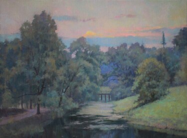 Pintura intitulada "Evening freshness a…" por Yury Sapozhnikov, Obras de arte originais, Óleo