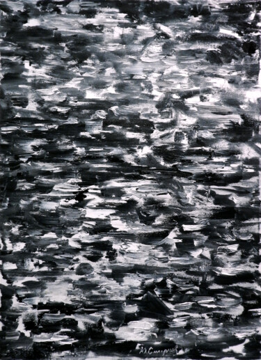 Pintura titulada "Black and white" por Yury Smirnov, Obra de arte original, Oleo Montado en Bastidor de camilla de madera