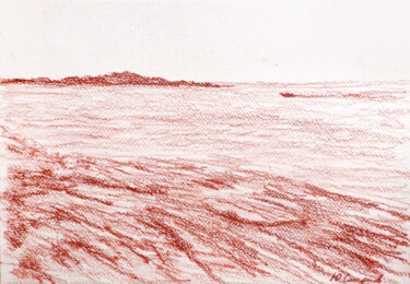 Рисунок под названием "Rocks and sea" - Yury Smirnov, Подлинное произведение искусства, Цветные карандаши