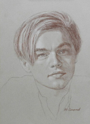 Disegno intitolato "Leonardo DiCaprio" da Yury Smirnov, Opera d'arte originale, Matite colorate