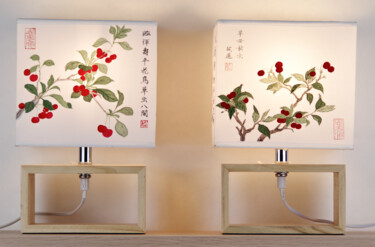 Pittura intitolato "Lampe de chevet poè…" da Yuxiang Liu, Opera d'arte originale, Inchiostro