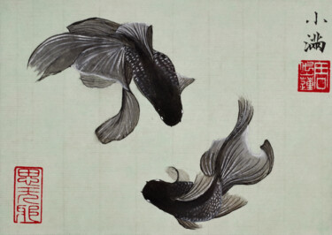 제목이 "Mo Lan 3"인 미술작품 Yuxiang Liu로, 원작, 잉크