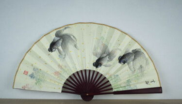 Malarstwo zatytułowany „Eventail "mo lan 2 "” autorstwa Yuxiang Liu, Oryginalna praca, Pigmenty