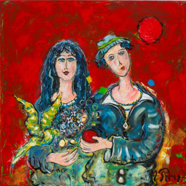 Pittura intitolato "Couple du 31 Janvier" da Yvan Philmer, Opera d'arte originale, Acrilico