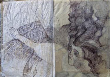 Rysunek zatytułowany „ange planant” autorstwa Yveline Tainmont, Oryginalna praca, Długopis