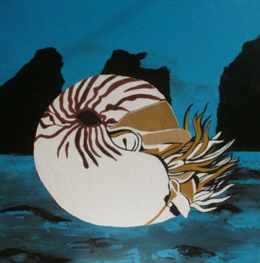 Painting titled "Nautilus" by Yveline Tyaketou - Roquet, Original Artwork, Acrylic