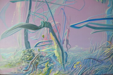 Malarstwo zatytułowany „paysage n°20” autorstwa Yves Gaudillat, Oryginalna praca, Olej Zamontowany na Drewniana rama noszy
