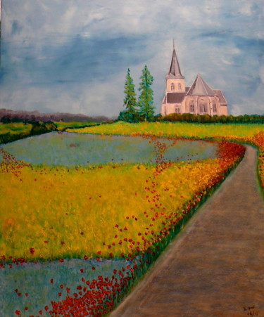 Peinture intitulée "Paysage du Vexin fr…" par Yves Le Mauff, Œuvre d'art originale, Huile