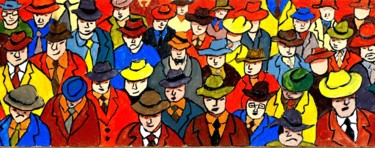 Painting titled "chapeau!" by Yves Perrin, Original Artwork, Oil