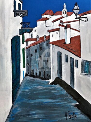 Peinture intitulée "Ruelle Grecque" par Yves Perrotte, Œuvre d'art originale, Acrylique