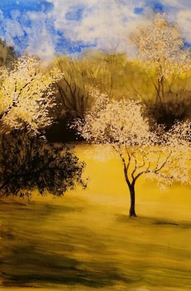 Peinture intitulée "Printemps" par Yves Marie Teiller, Œuvre d'art originale, Aquarelle