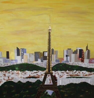 Painting titled "La défense" by Za, Original Artwork, Acrylic