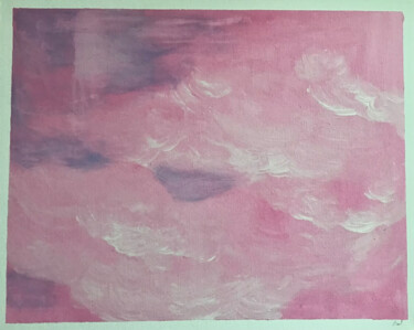 Pintura intitulada "Ciel rose" por Zael, Obras de arte originais, Acrílico Montado em Armação em madeira