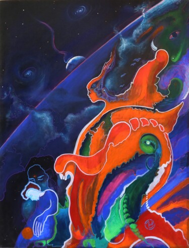 Pittura intitolato "Etre un soleil" da Zael Arbaca, Opera d'arte originale, Acrilico