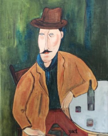 Painting titled "LE BISTROT" by Zaël, Original Artwork, Oil