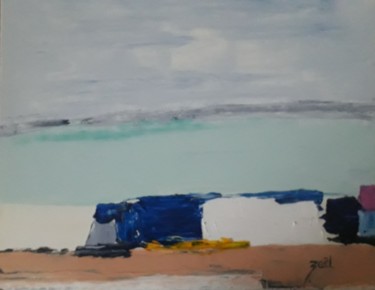 Schilderij getiteld "ATLANTIQUE" door Zaël, Origineel Kunstwerk, Olie