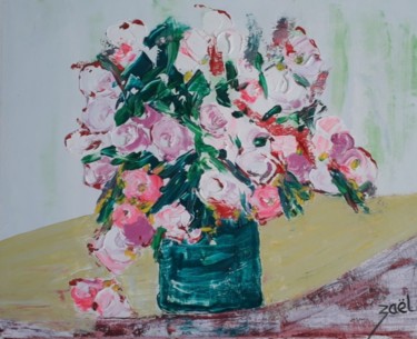 Peinture intitulée "POT AUX ROSES" par Zaël, Œuvre d'art originale, Huile