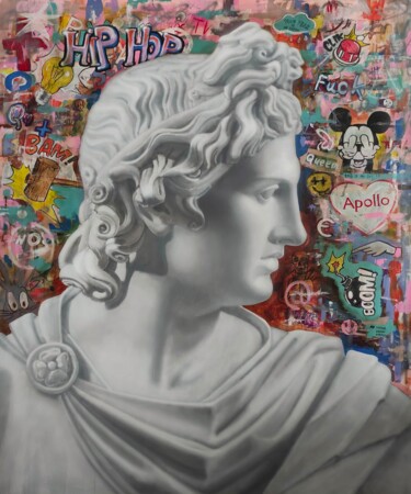 Pintura titulada "Apollo and mass cul…" por Zahar Kondratyuk, Obra de arte original, Acrílico