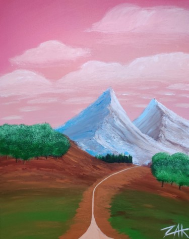 Painting titled "Mountain walk" by Zakaria Aboukhriss, Original Artwork, Acrylic