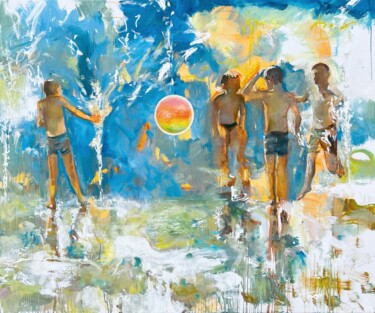 Schilderij getiteld "Radiant Orb" door Zakhar Shevchuk, Origineel Kunstwerk, Olie