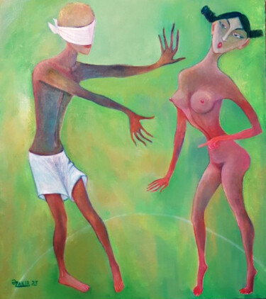 Malarstwo zatytułowany „If I catch you” autorstwa Zakir, Oryginalna praca, Olej