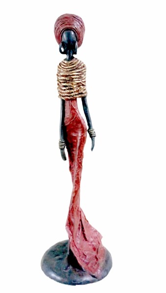 Sculpture titled "Mannequin rouge" by Zako, Original Artwork, Metals