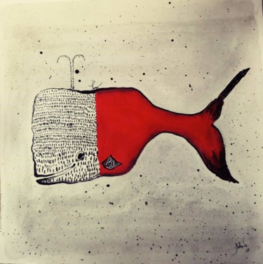 Tekening getiteld "Ma baleine" door Zanda, Origineel Kunstwerk, Inkt