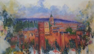 Pintura titulada "Palais alhambra" por Zanoubia, Obra de arte original, Acrílico