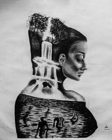 Σχέδιο με τίτλο "Finding me" από Zealpencil Idonaba Zealous, Αυθεντικά έργα τέχνης, Μολύβι