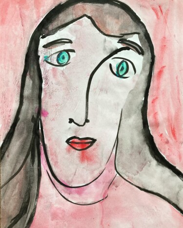 Malerei mit dem Titel "« La jeune fille su…" von Ananda Eva, Original-Kunstwerk, Acryl