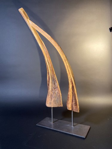 Sculpture titled "Tribales in love" by Zenzivi Nora Yahiaoui, Original Artwork, Wood