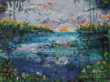 Peinture intitulée "Spring in the Air" par Galina Zimmatore, Œuvre d'art originale, Acrylique