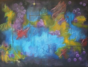 Schilderij getiteld "BIRTH OF THE UNIVER…" door Galina Zimmatore, Origineel Kunstwerk, Acryl