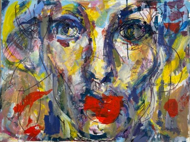 Schilderij getiteld "Sharon" door Zgufa Arsenioski, Origineel Kunstwerk, Acryl Gemonteerd op Frame voor houten brancard