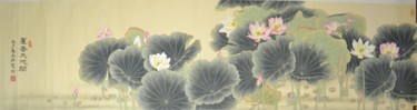 Malerei mit dem Titel "Lotus fragrance in…" von Huizhen Zhang Zhang Hui Zhen, Original-Kunstwerk, Pigmente