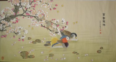 Pintura intitulada "Wealthy and amphibi…" por Huizhen Zhang Zhang Hui Zhen, Obras de arte originais, Pigmentos