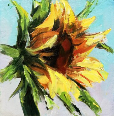 Pittura intitolato "Sunflower Painting…" da Zhanna Kan, Opera d'arte originale, Olio