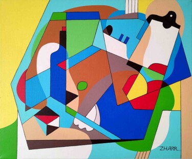 Pintura intitulada "Abstract still life" por Zhanna Zharr, Obras de arte originais, Acrílico Montado em Armação em madeira