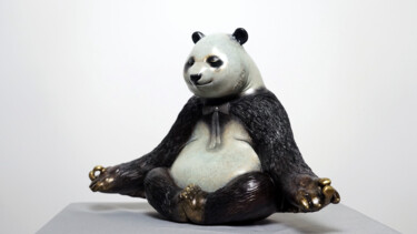 Scultura intitolato "入空（Meditation Panda）" da Zhao Yongchang, Opera d'arte originale, Bronzo