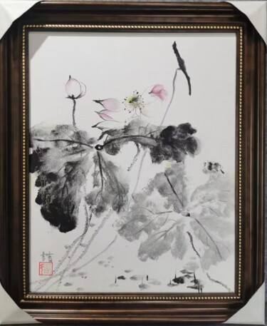 Peinture intitulée "荷" par Zhe Deng, Œuvre d'art originale, Huile