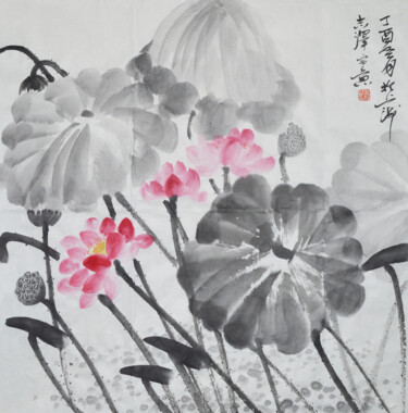 "出水芙蓉" başlıklı Tablo 志泽 吕 tarafından, Orijinal sanat, Mürekkep