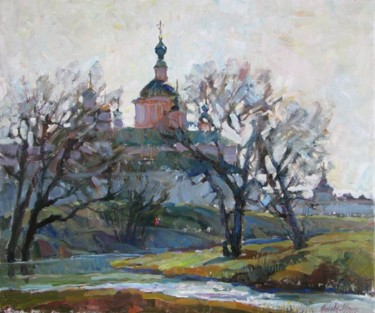 Painting titled "Spring morning" by Juliya Zhukova, Original Artwork, Oil