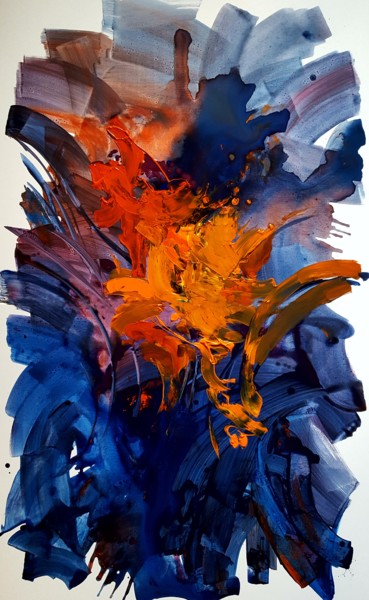 绘画 标题为“Fleurs de vie” 由Yan Zhu, 原创艺术品, 丙烯
