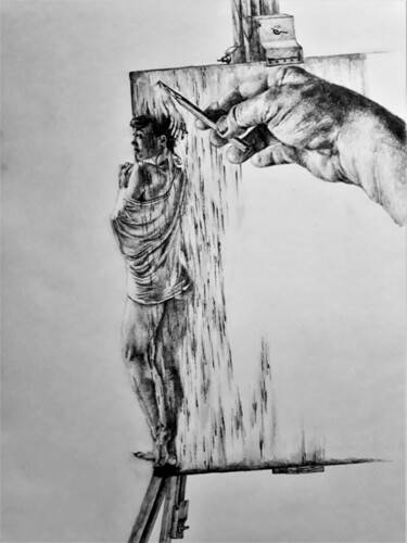 Dessin intitulée "Когда герою твоей к…" par Evgenii Zibert, Œuvre d'art originale, Crayon